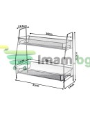 Етажерка 2 етажа кухня/баня черна loft